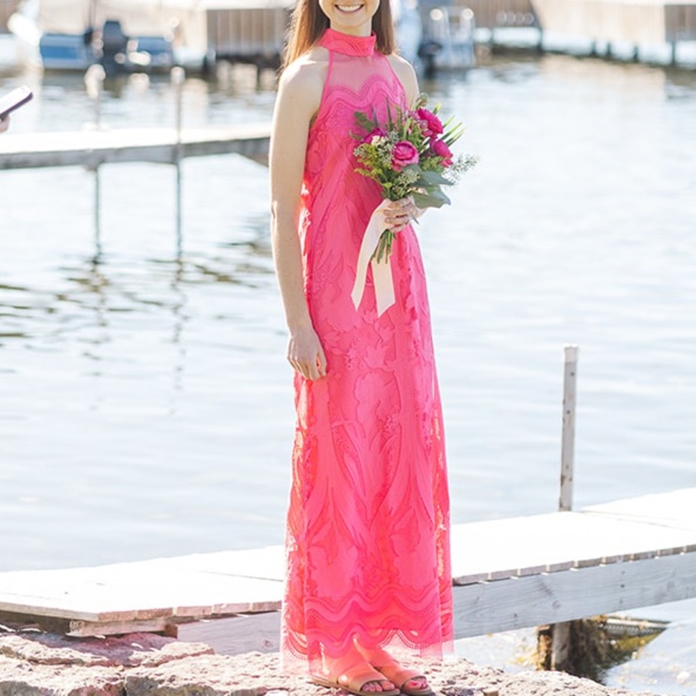 Ungaro Camila Mesh Lace Halter Maxi Dress - Picture 3 of 6